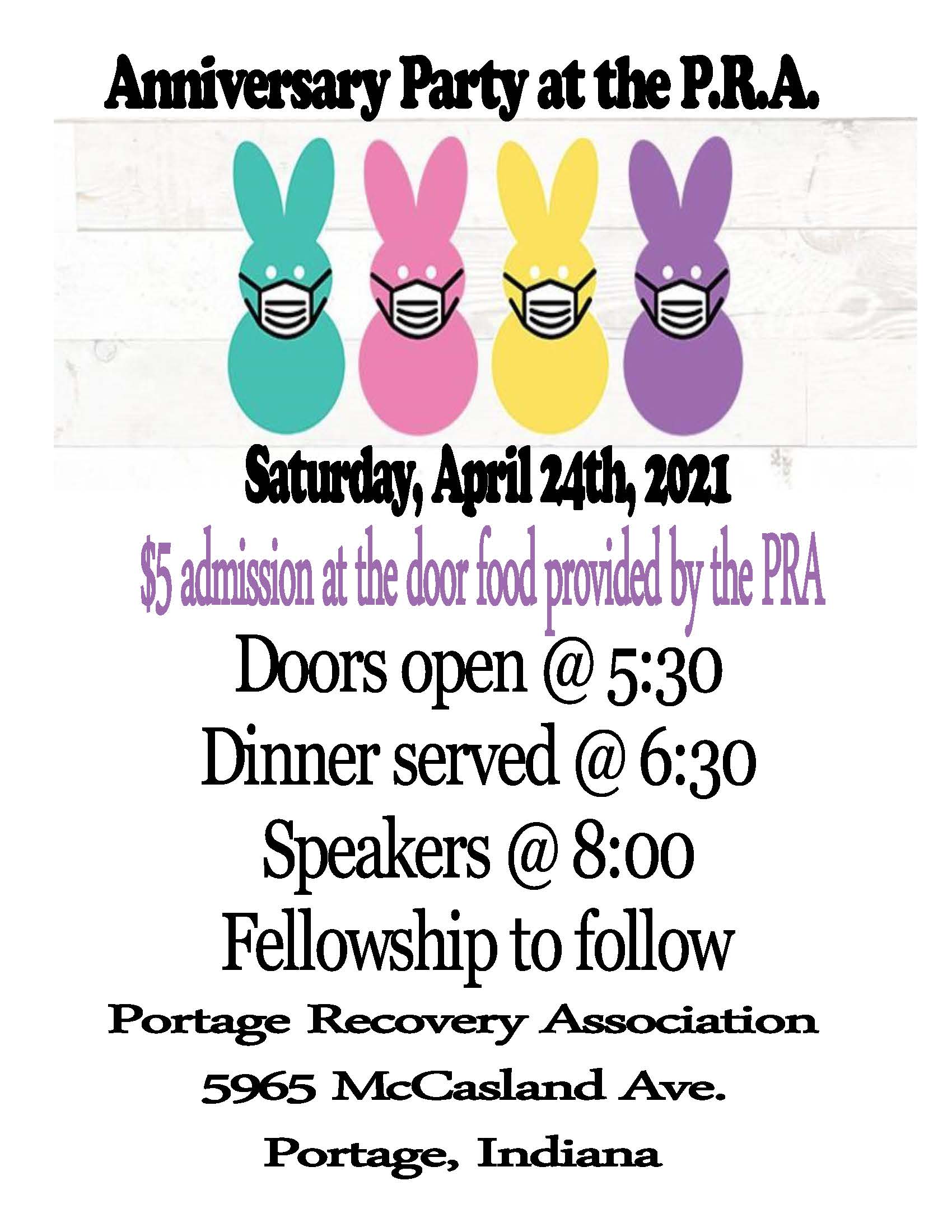 Anniversary Party at the PRA - April 24, 2021